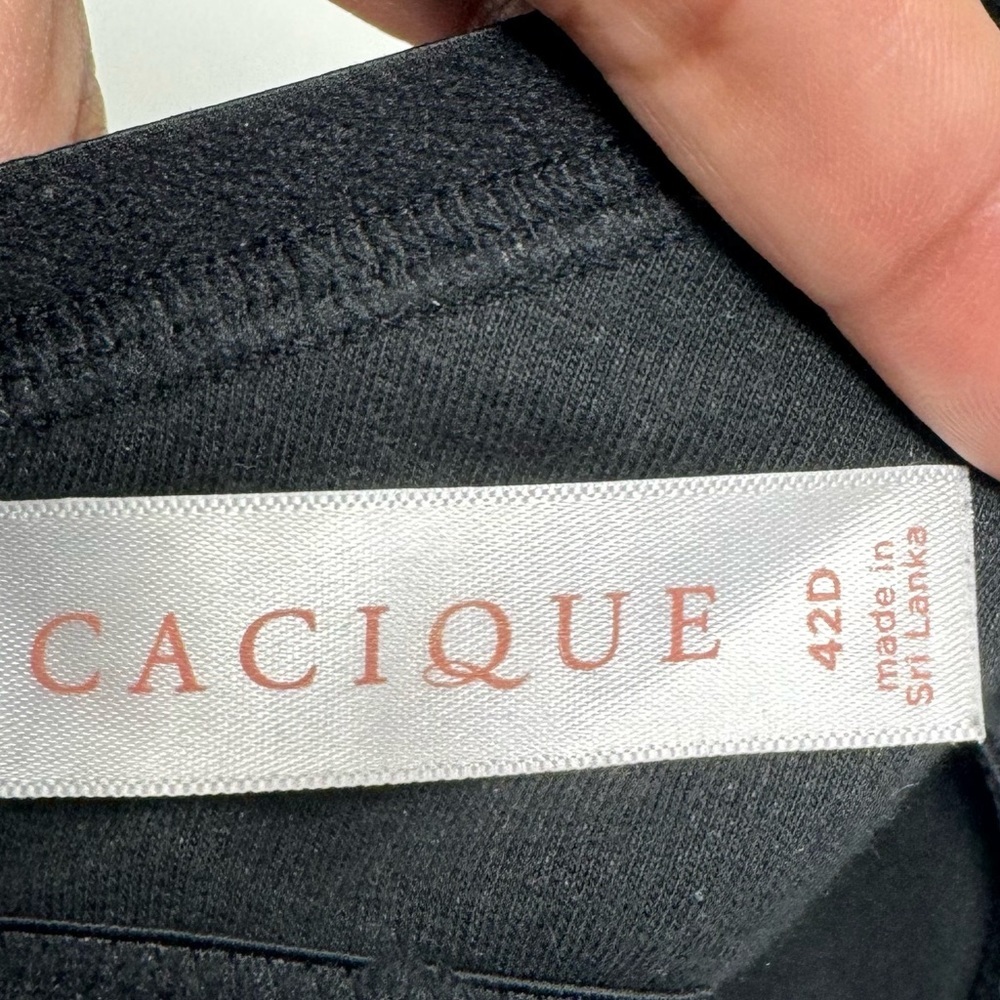 Cacique Lightly Lined T Shirt Bra Black Size 42D - Picture 4 of 5